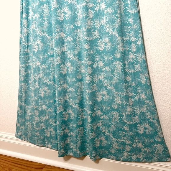 Michael Kors Floral V-Neck Spaghetti Straps Maxi Knit Dress blue size L NWT - Picture 4 of 12